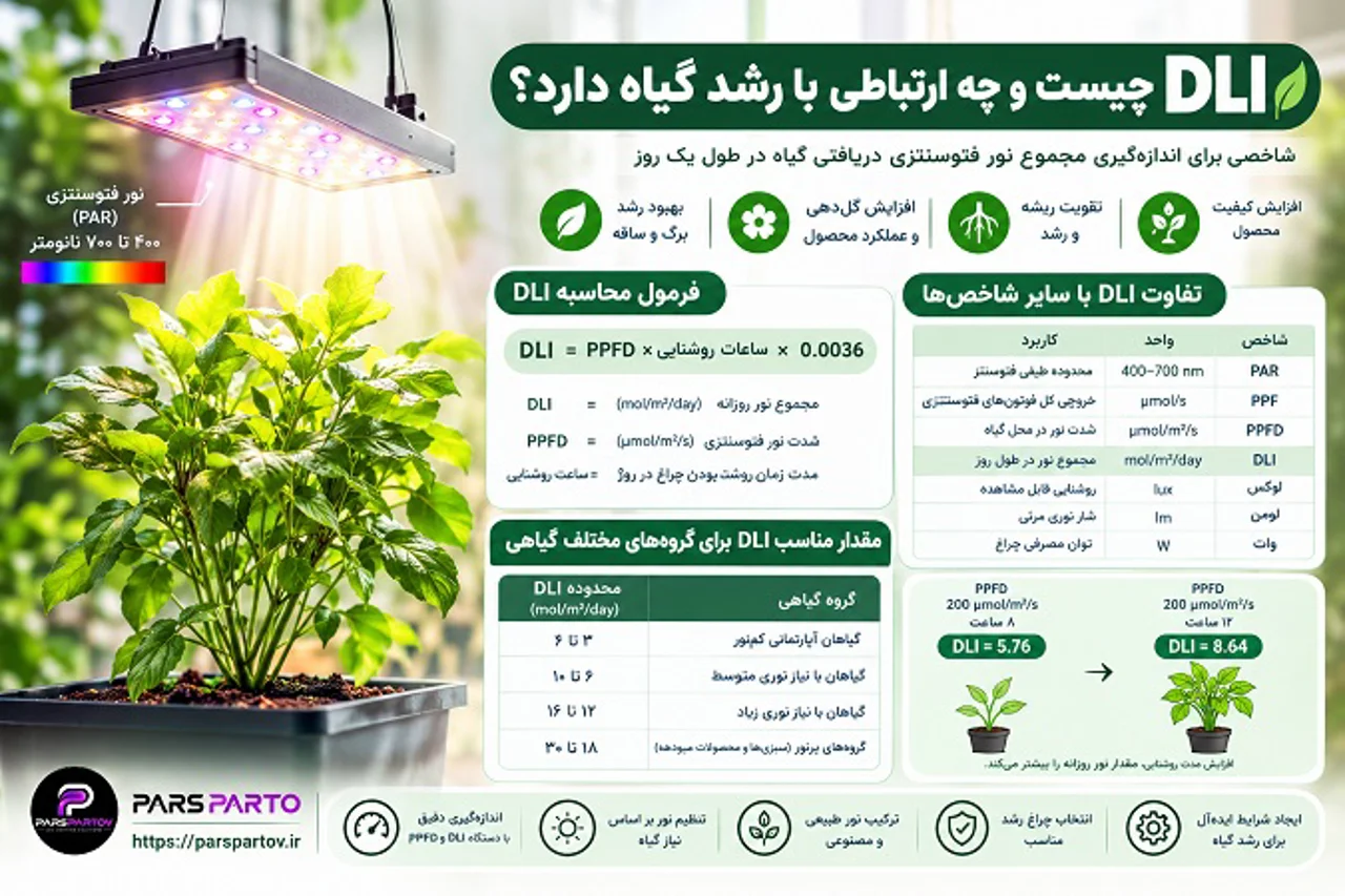 DLI چیست و چه ارتباطی با رشد گیاه دارد؟