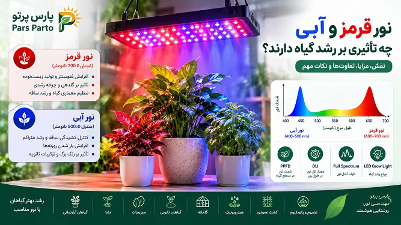 نور قرمز و آبی چه تأثیری بر رشد گیاه دارند؟